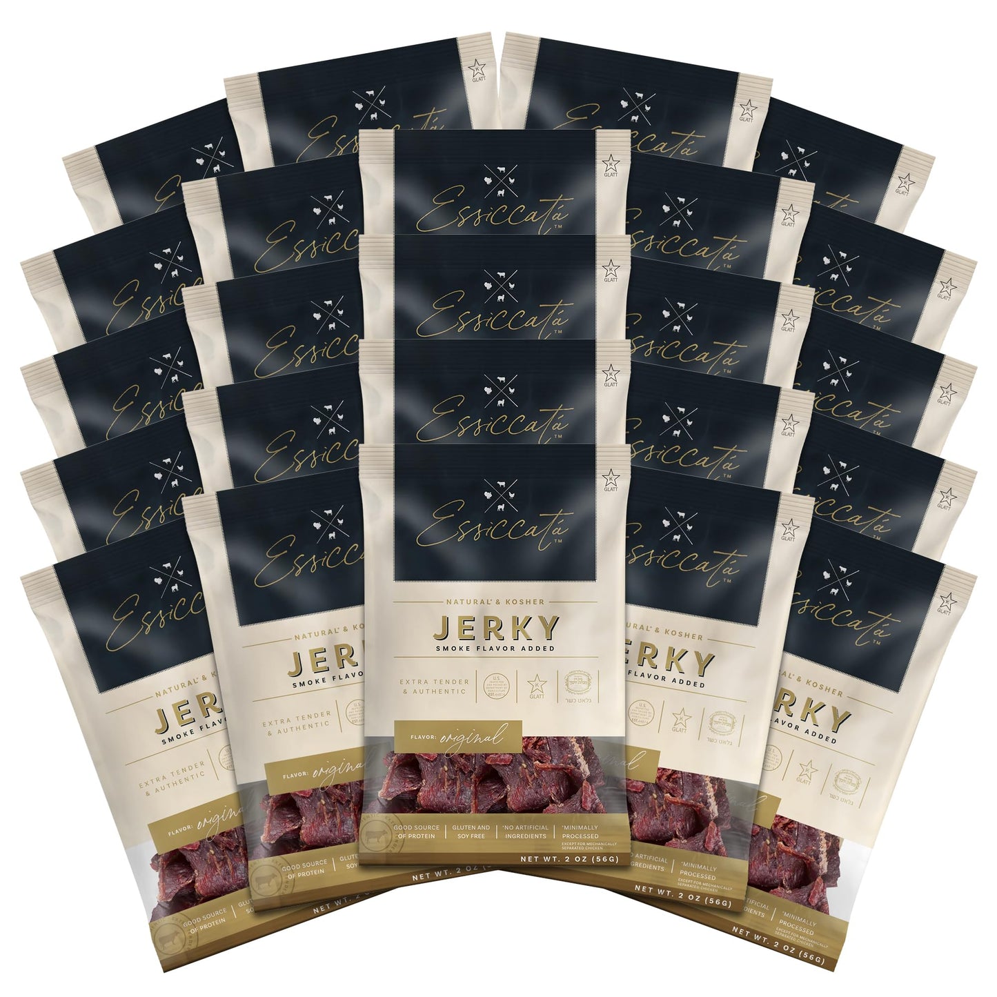 Aufschnitt Essicata Beef Jerky - Extra Tender, Grass Fed, Low Sodium - Made in USA - Certified Kosher - Keto & Halal Friendly - 