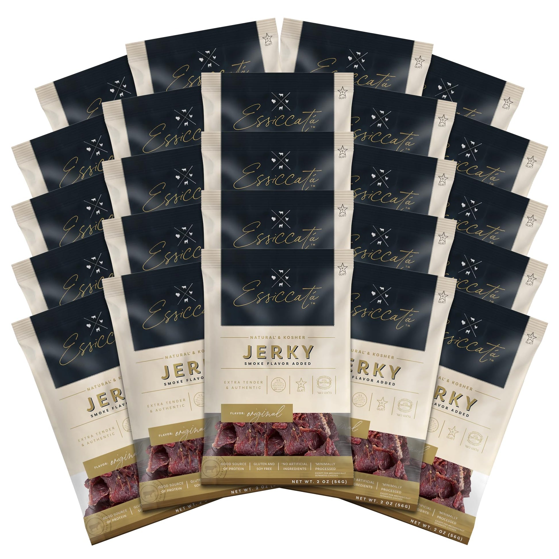 Aufschnitt Essicata Beef Jerky - Extra Tender, Grass Fed, Low Sodium - Made in USA - Certified Kosher - Keto & Halal Friendly - 