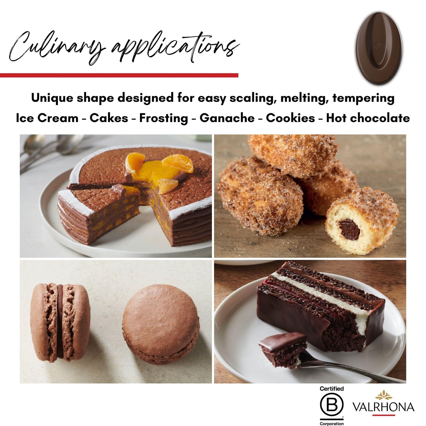 VALRHONA Dark Chocolate Discs 64% Cacao Easy Melt 250g Pack