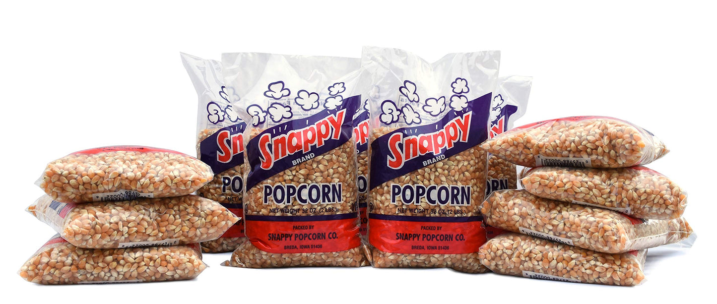 Snappy Yellow Popcorn Kernels, 2Lb Bags, 12 Pack