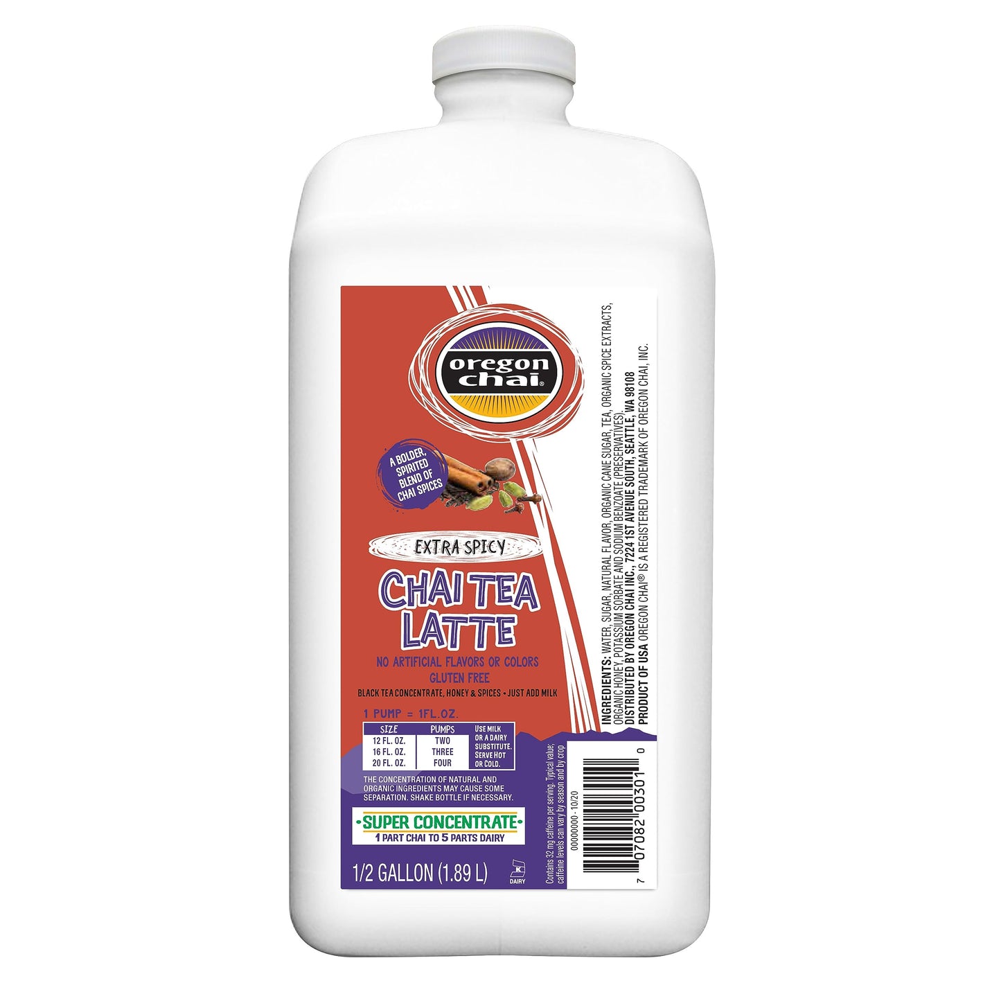 Oregon Chai Extra Spicy Super Concentrate Tea, 64 Fl Oz, Pack of 1