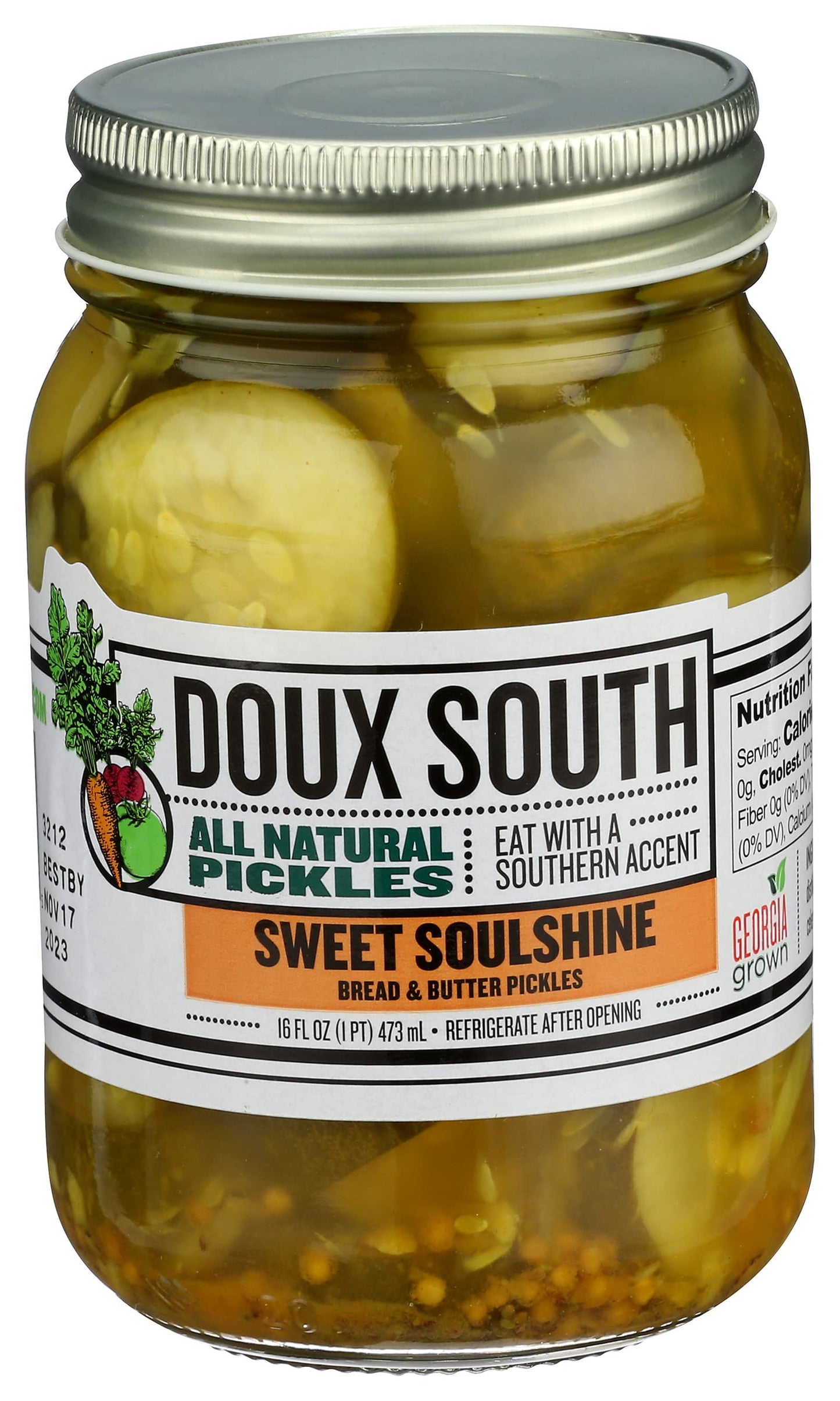 Doux South Sweet Soulshine Pickle Slices, 16 Oz