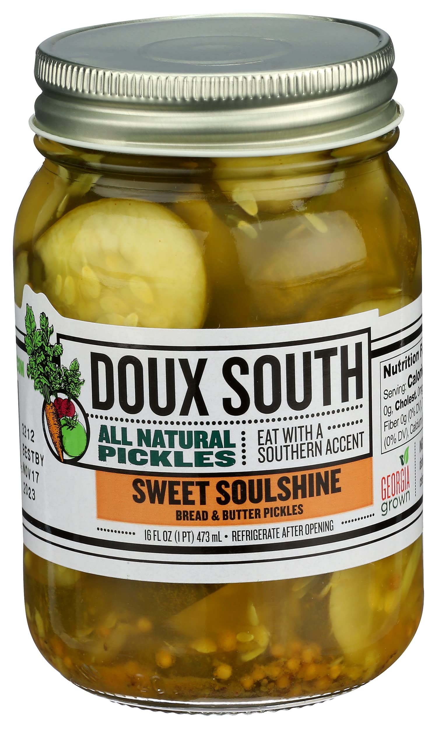 Doux South Sweet Soulshine Pickle Slices, 16 Oz