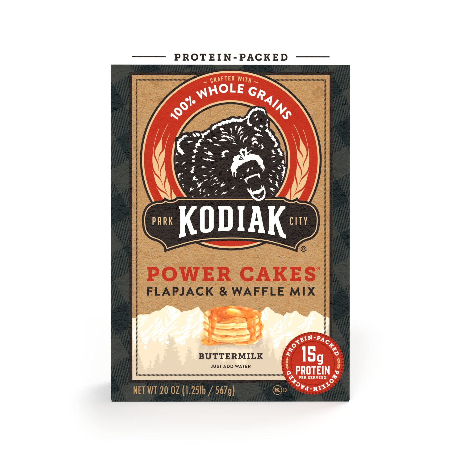 Kodiak, Power Cakes Flapjack and Waffle Mix, 20 Ounce