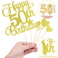 50Th Birthday Cake Decorations Set Include 50Th Birthday Candles Numeral 50 Cake Candles And Happy 50Th Birthday Cake Toppers Wi
