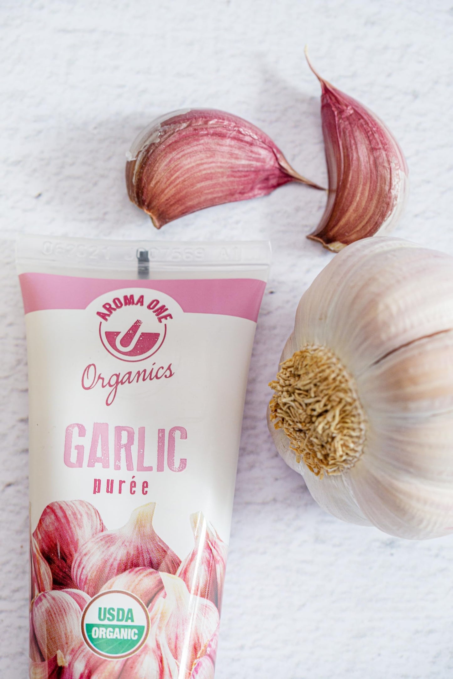 Aroma One Garlic Puree Paste - Organic Herb Concentrate For Cooking, Seasoning & Sauces - Fresh Flavor Enhancer, Non-Gmo, Gluten