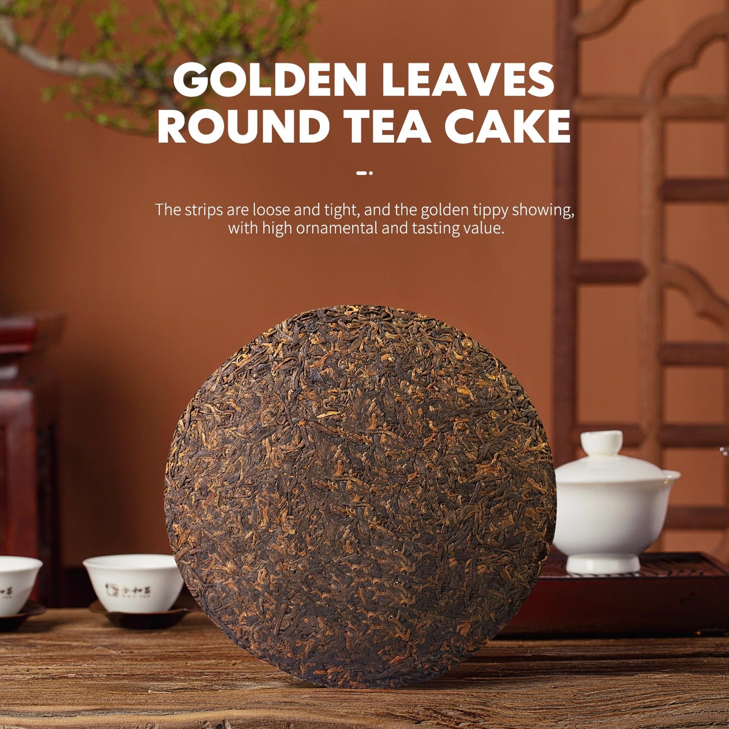 Khs Organic Ripe Pu Erh Tea Cake, 12.6 Oz Usda Certified Organic Puerh Tea Cake, No Dust Production Workshop, Aged Chinese Yunna