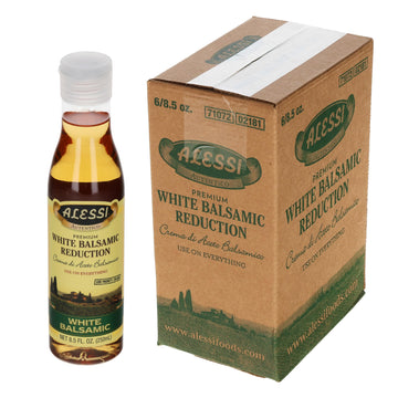 Alessi Balsamic Vinegar Reduction, Autentico From Italy, Ideal On Caprese Salad, Fruits, Cheeses, Meats, Marinades, White Balsamic (White Balsamic, 8.5 Fl Oz (Pack Of 6))