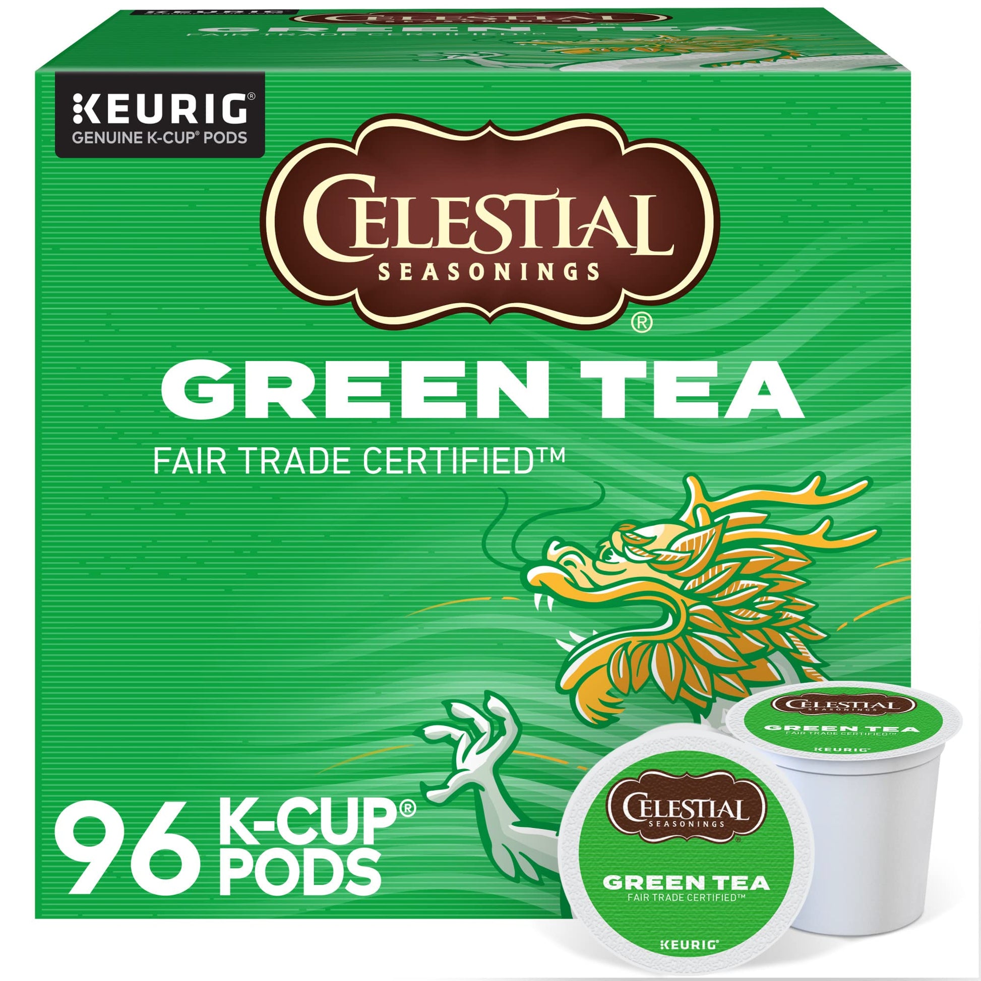 Celestial Seasonings Natural Antioxidant Green Tea Keurig Single-Serve K-Cup Pods, 96 Count (4 Packs Of 24)