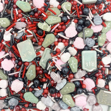 Halloween Sprinkles I 3.5 Oz I Red And Black Sprinkles I Skull Bloody Sprinkles I Cake Cupcake Toppers Cookie Dessert Sprinkles
