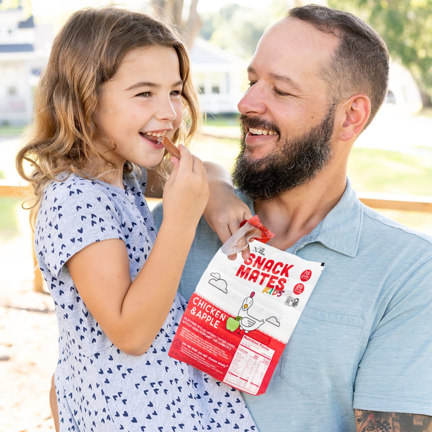 The New Primal Snack Mates, Chicken and Apple Stick - All Natural Chicken, High Protein and Low Sugar Kids Snack, Certified Pale
