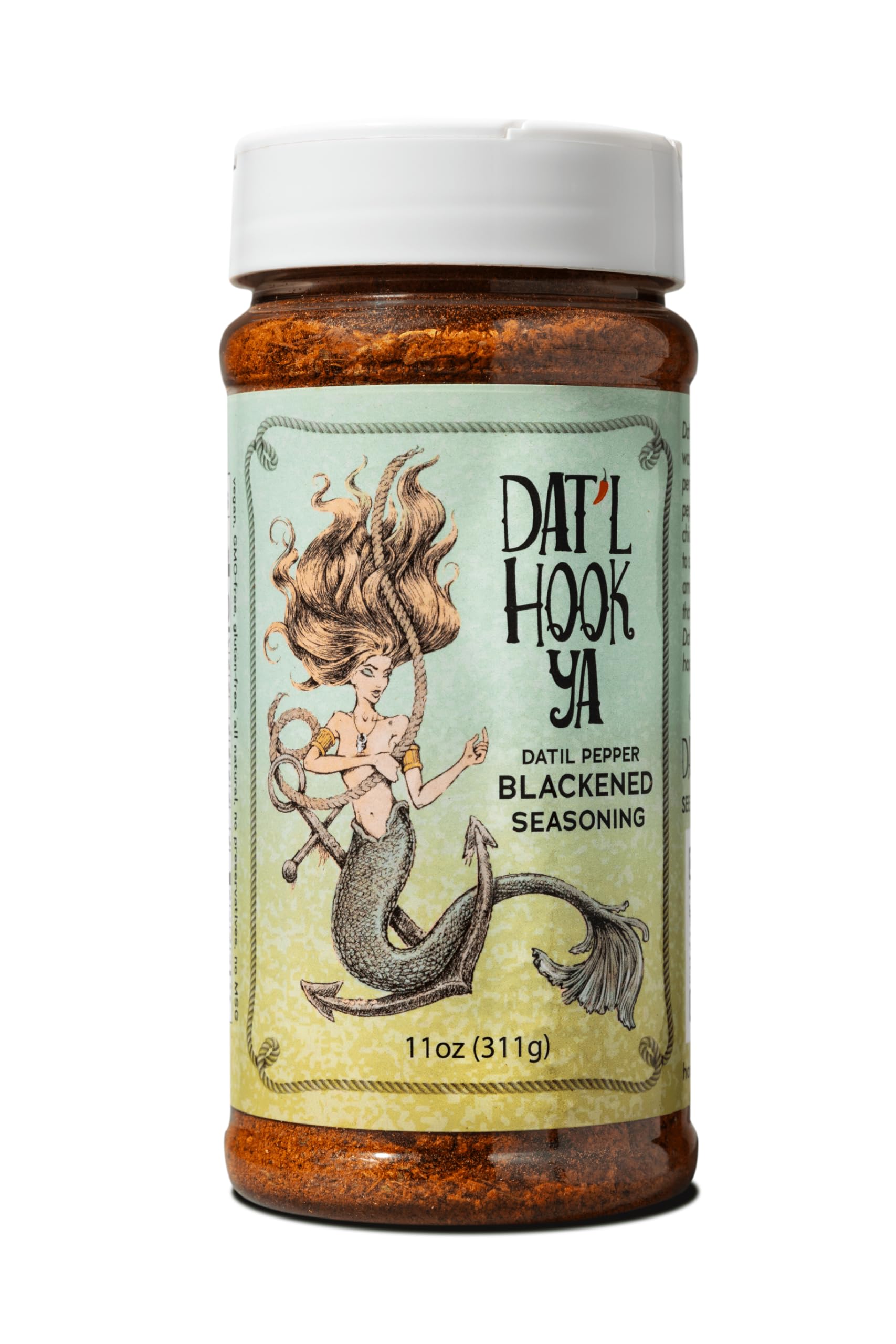 11Oz- Hookya Blackened Seasoning - Datil Pepper Blend - Medium Heat - Non-Gmo  Gluten-Free  Vegan  Mild Heat - Best Fish & Chicken Blackening Spice - Sea Salt - Medium Heat Level