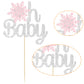 Gyufise 1 Pack Oh Baby Snowflake Cake Topper Winter Baby Shower Boy Girl Silver Pink Glittery Decorations For Wonderland Christm