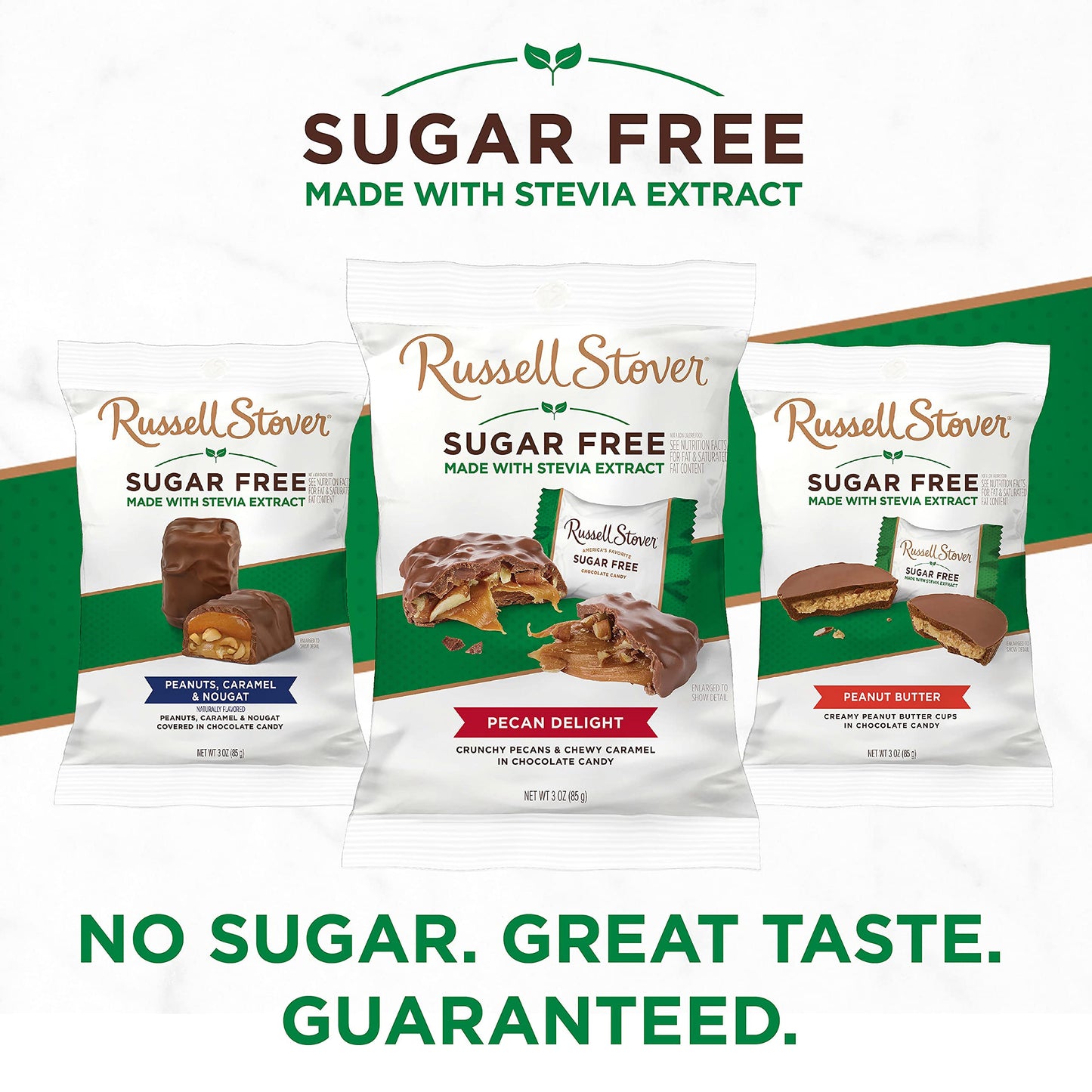 Russell Stover Sugar-Free, Pecan Delight, 3 Oz Peg Bag (Pack of 12)