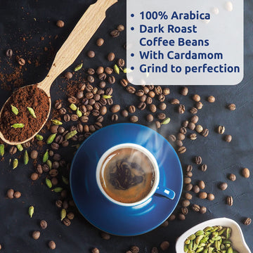 Caf   Najjar, Turkish Coffee With Cardamom, 3 X 450 Gr, 100% Arabica Coffee Beans, Ground Coffee, Dark Roast, Lebanese Coffee, A