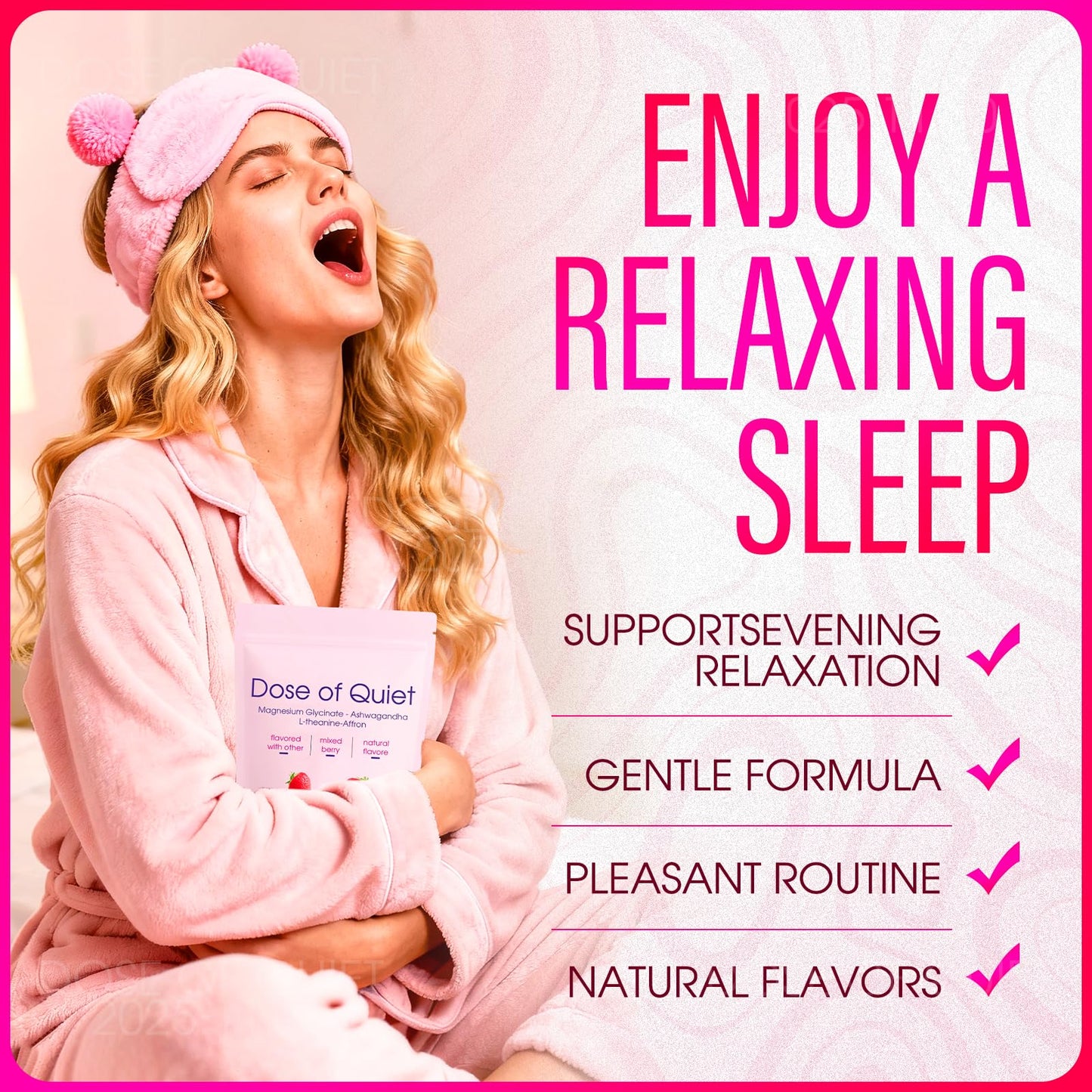 Quiet of Dose Calming Drink Mix - Relaxation & Sleep Support with L-Theanine, Affron Saffron Extract, Magnesium Glycinate & Ashw