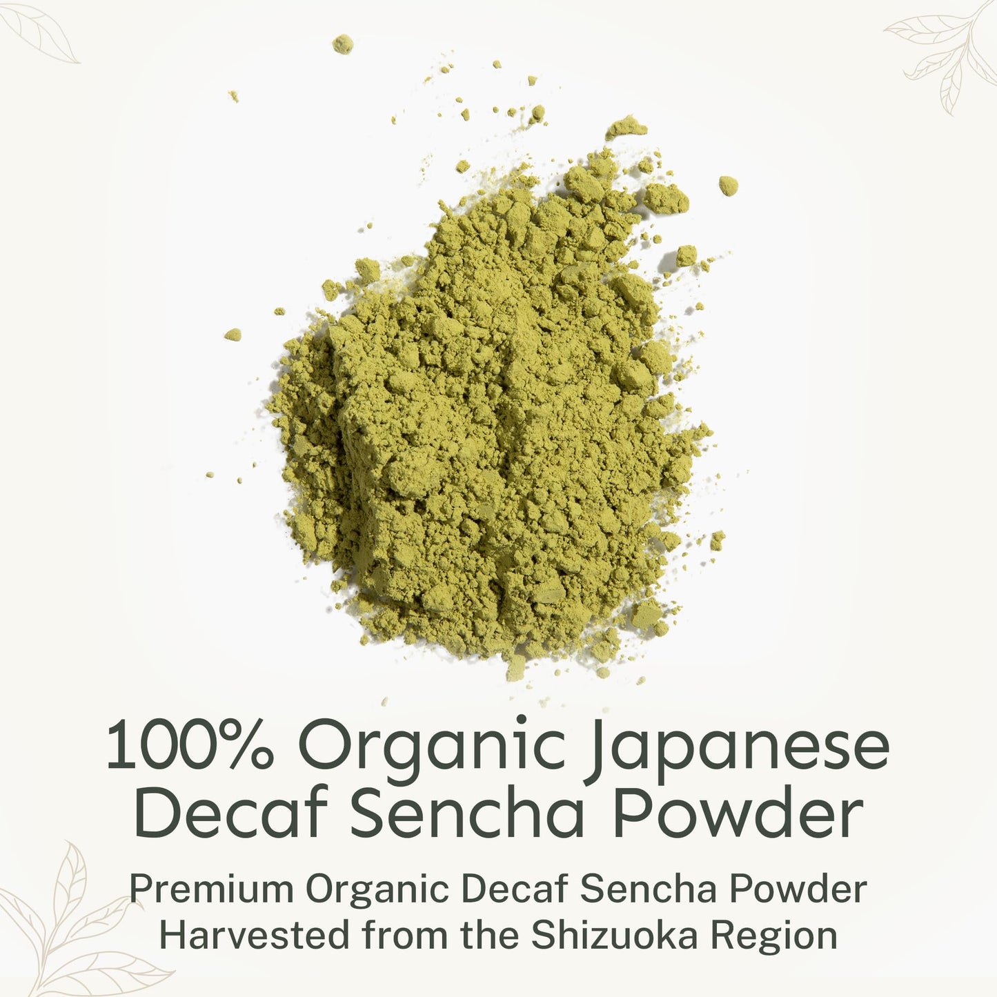 Yu Decaf Organic Sencha Green Tea Powder | Caffeine-Free | 2.65 oz Pouch | 100 Servings