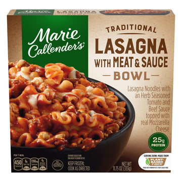 Marie Callenders Lasagna With Meat & Sauce Bowl, Frozen Pasta Meals, 11.75 oz, (frozen)