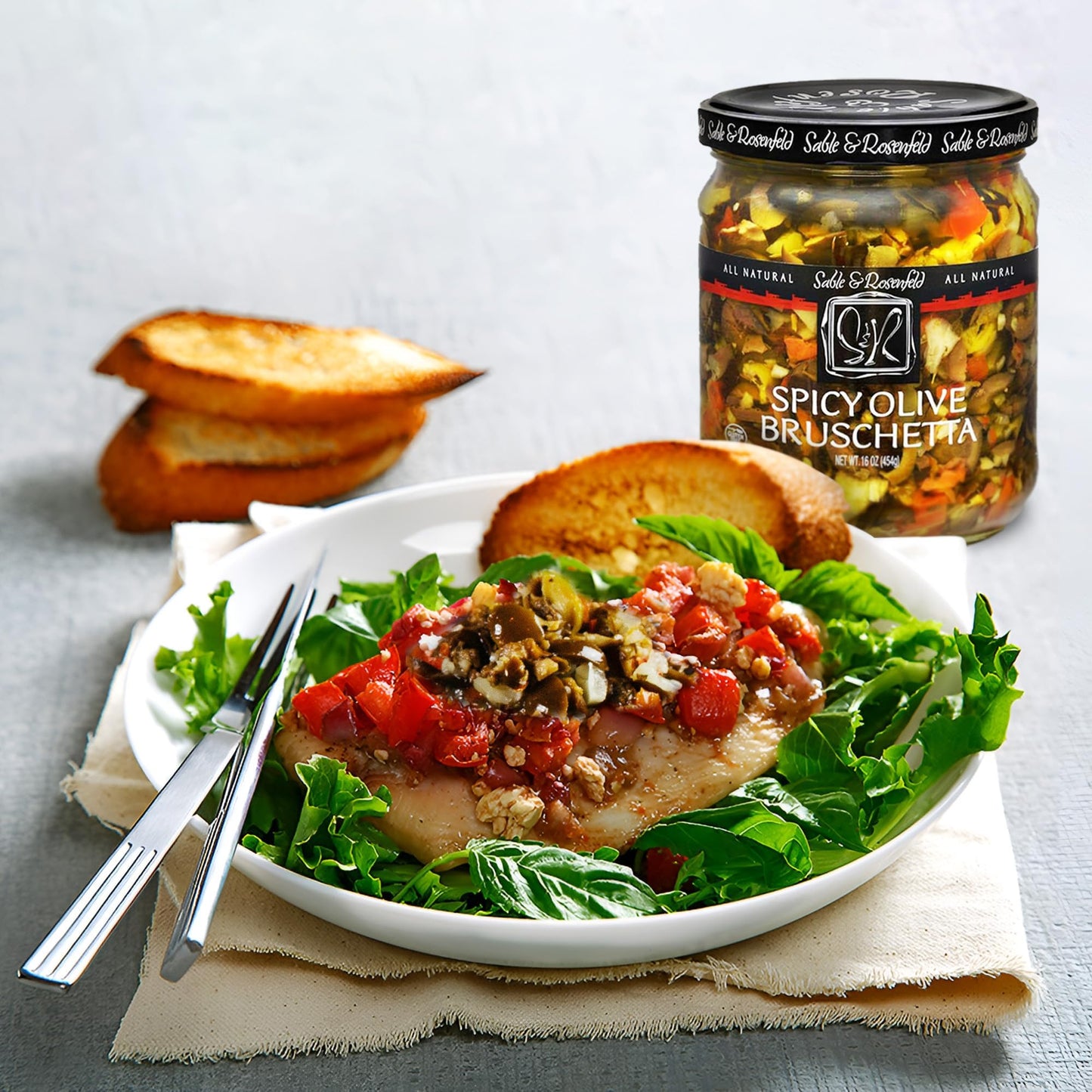 Spicy Olive Bruschetta - Kalamata Sandwich Spread With Peppers And Olive Oil For Muffuletta, Sandwiches, Dips, Crackers, Salads,