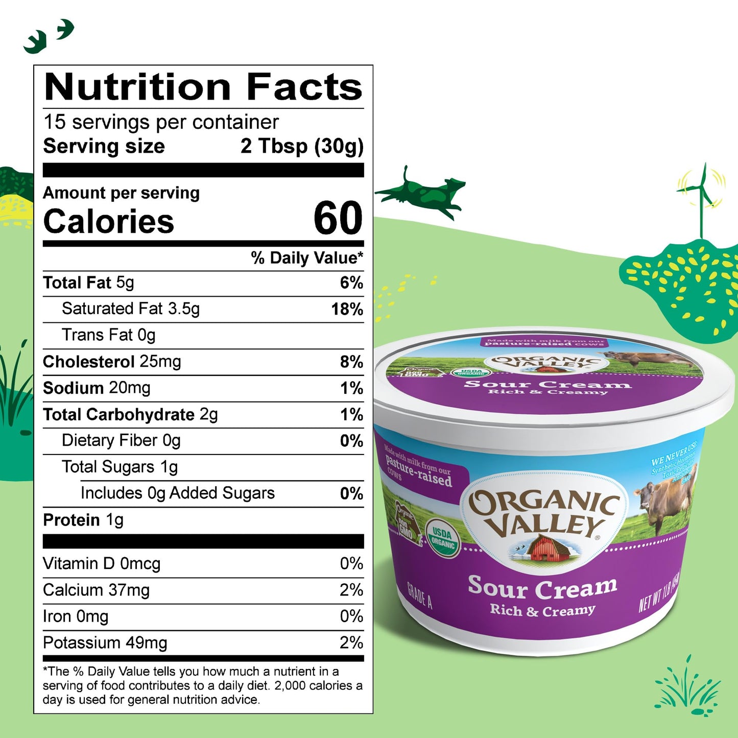 Organic Valley Organic Regular Sour Cream, 16 Oz