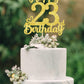 23 Birthday Cake Toppers - Gold Glitter, 23rd Birthday Decorations for Men & Women