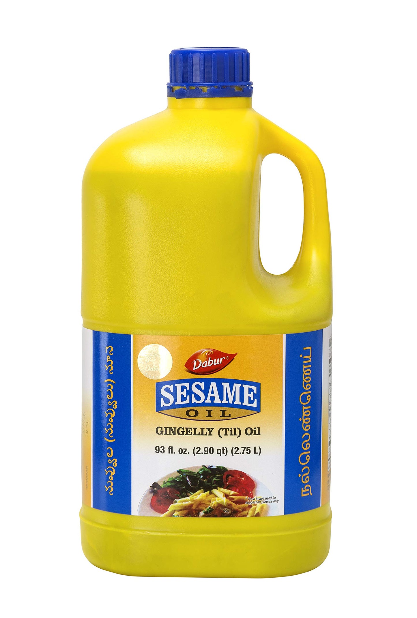 Dabur Sesame Oil for Cooking, 93 Fl Oz, Vegan, Edible Vegetable Oil for Grilling, Baking, Sautéing, Roasting, Healthy Frying
