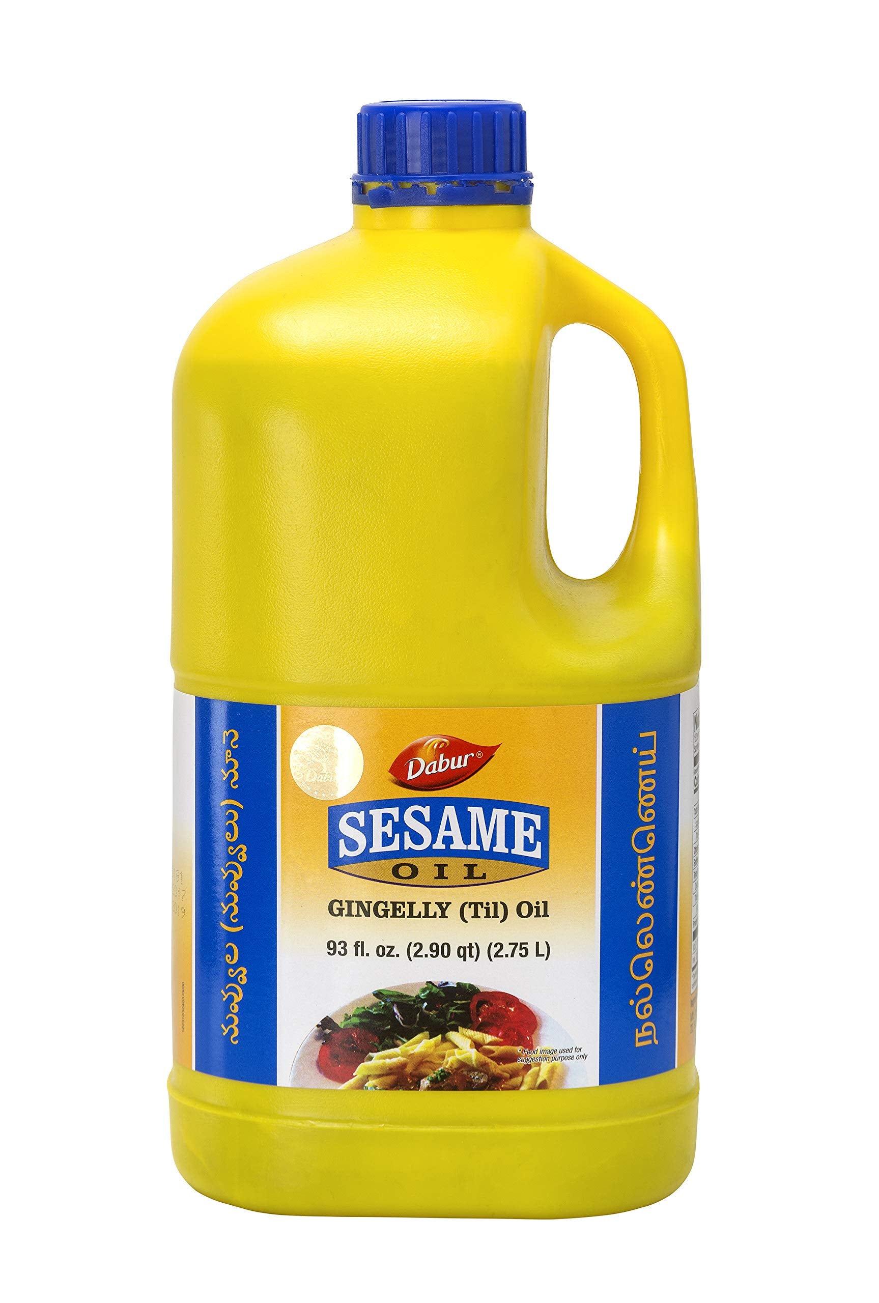 Dabur Sesame Oil for Cooking, 93 Fl Oz, Vegan, Edible Vegetable Oil for Grilling, Baking, Sautéing, Roasting, Healthy Frying