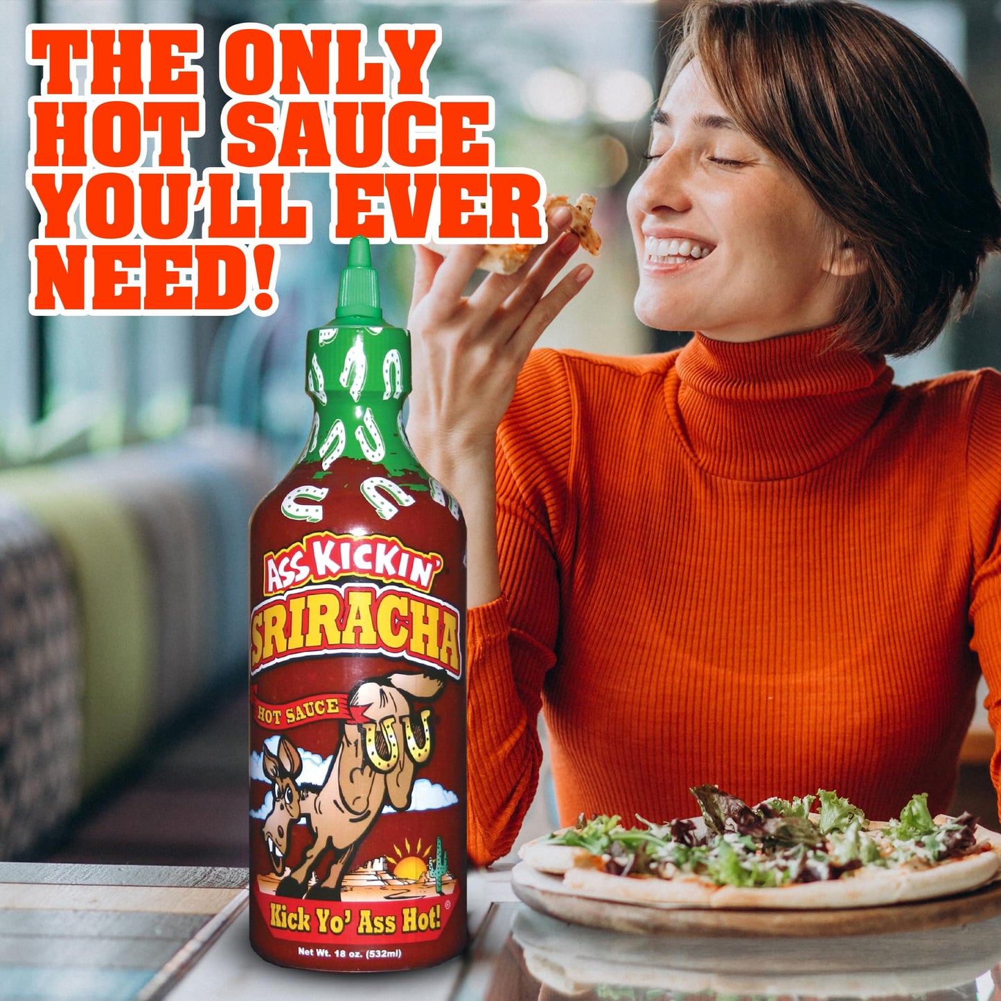 ASS KICKIN Sriracha Hot Sauce - Sriracha Hot Chili Sauce - Try if you dare - Perfect Gourmet Gift for the Hot Sauce Fan (Srirac