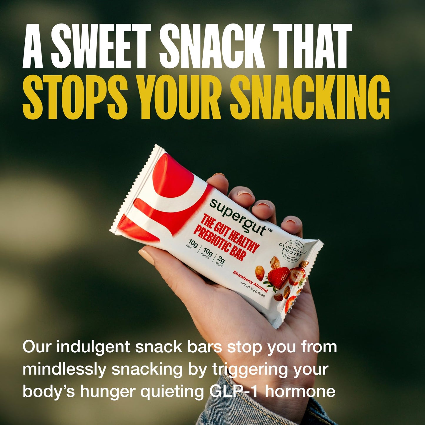 Supergut Glp-1 Boosting Prebiotic Bars, Chocolate Brownie - Gut Healthy Protein Snacks & Breakfast Bars - Keto-Friendly Meal Replacement Energy Bars (12 Count)