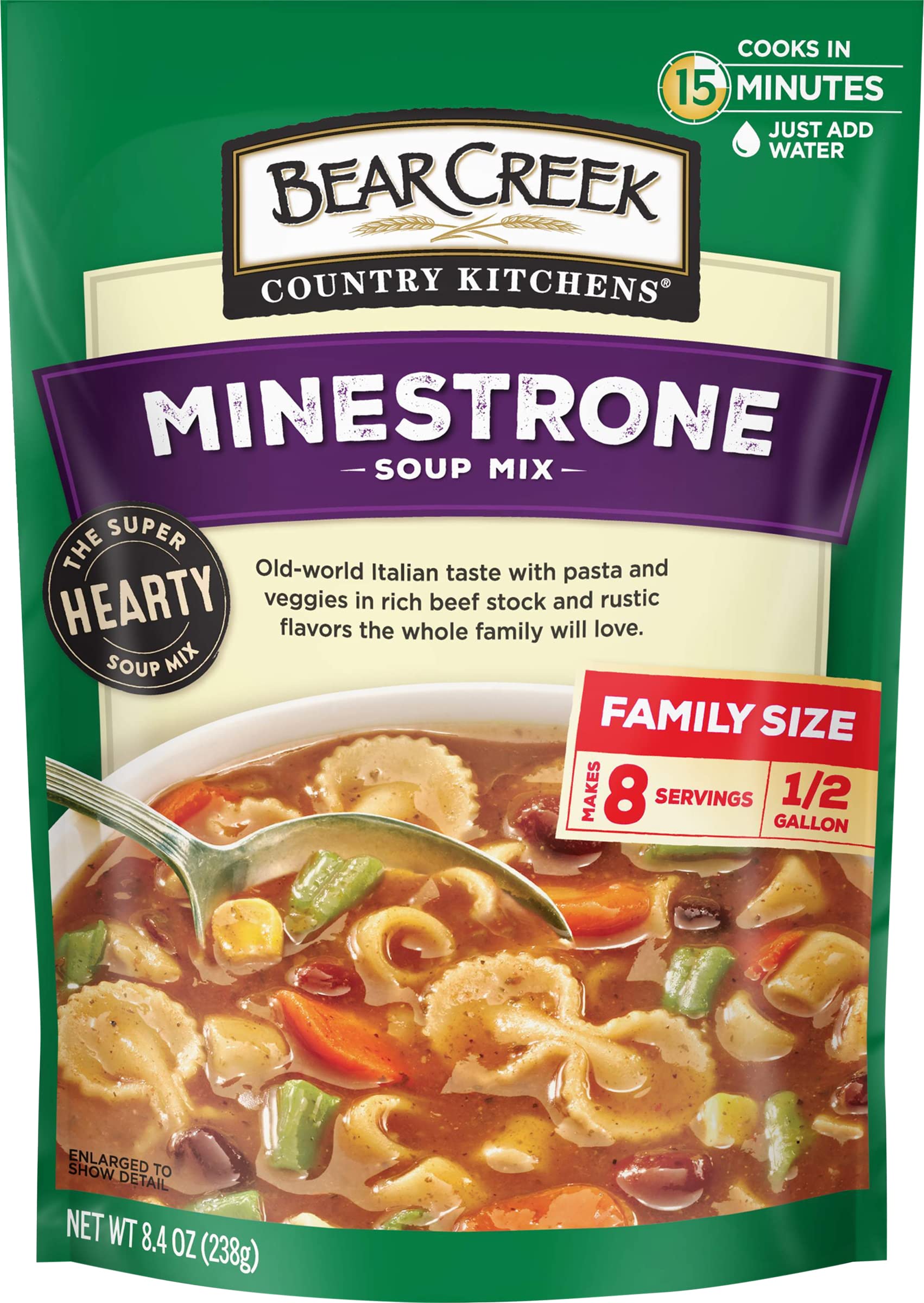 BEAR CREEK Soup Mix, Minestrone, 8.4 Ounce (Pack of 1), Model 1152938