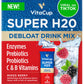 VitaCup Super H2O Bloating Relief and Digestive Health Drink Mix Packets  Probiotics  Prebiotics  C & B Vitamins  Mixed Berry Flavor Water Enhancer Packets  16Ct