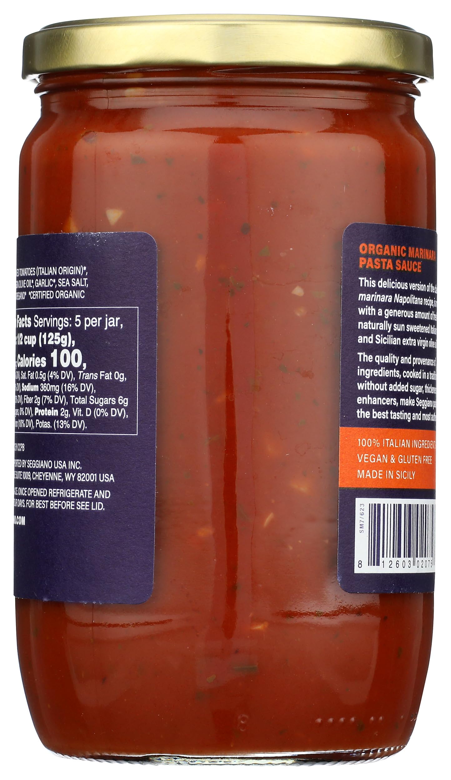 SEGGIANO Organic Garlic Marinara Pasta Sauce, 24 OZ