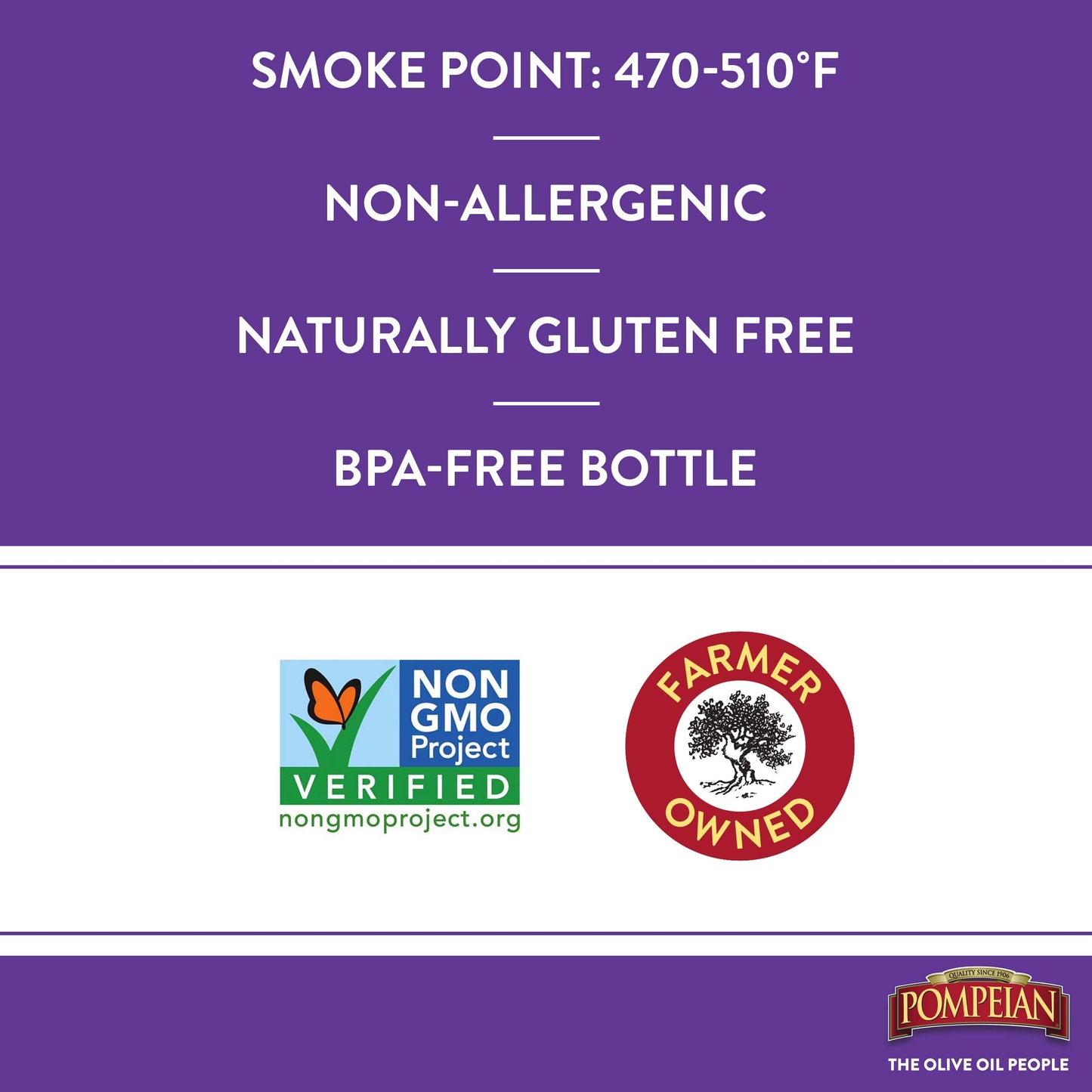 Pompeian 100% Grapeseed Oil, Light And Subtle Flavor, Perfect For High-Heat Cooking, Deep Frying And Baking, 68 Fl. Oz.