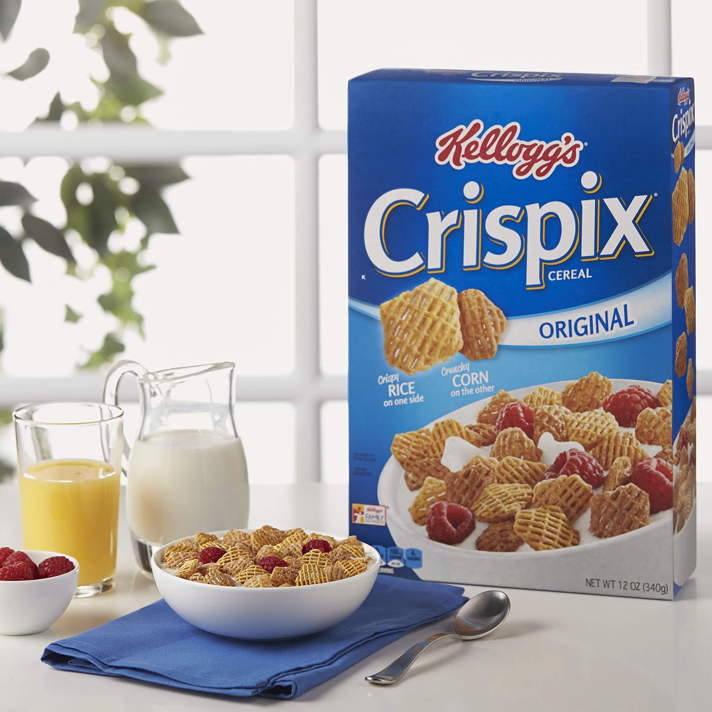 Kellogg's Crispix Breakfast Cereal, 8 Vitamins and Minerals, Try in Snack Mix, Original, 12oz Box (1 Box)