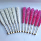 Classic Rock Candy Sticks, Sugar Rock Crystal Lollipops, Individually Wrapped (Pack Of 18, Baby Girl (Pink Cherry And White))
