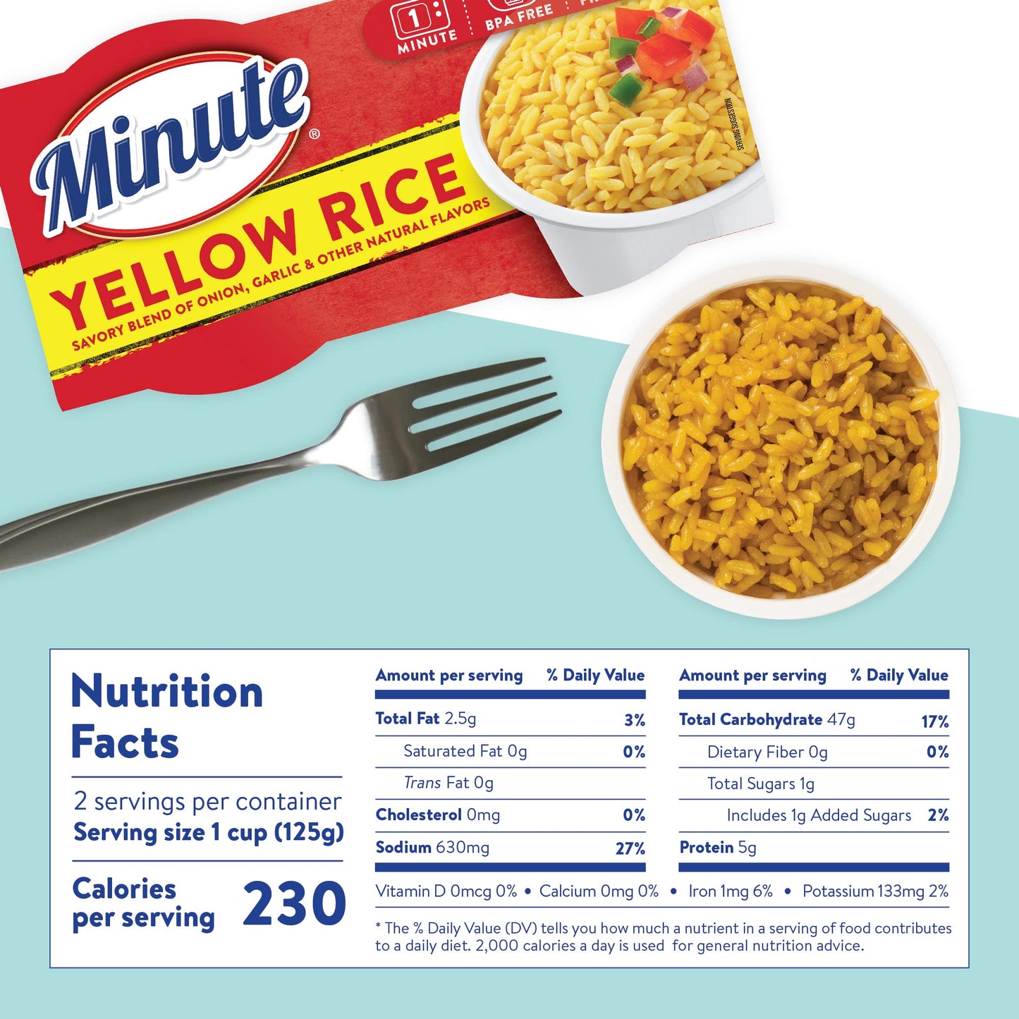 Minute Ready-to-Serve Yellow Rice, Microwavable Rice Cups, 8.8-Ounce Cups (Pack of 8)
