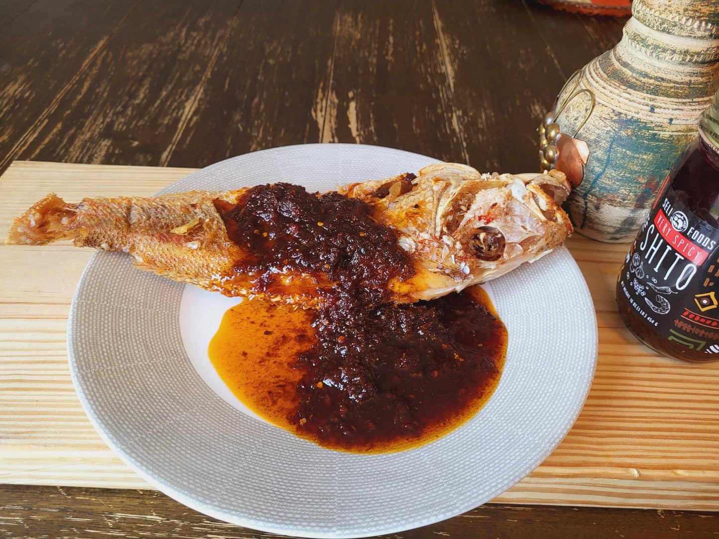 Shito Sauce/Seafood Condiment/Chili Sauce/Hot Pepper Sauce Mild Spicy 16 Oz Jar