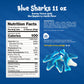 Funtasty Blue Sharks Gummy Candy - 11 Ounce Bag - Blue Raspberry Marshmallow Flavor