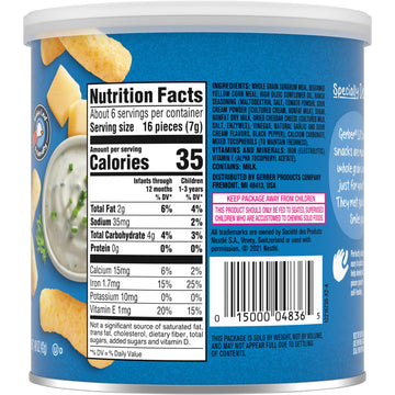 Gerber Snacks For Baby Lil Crunchies, Ranch, 1.48 Ounce (Pack Of 6)