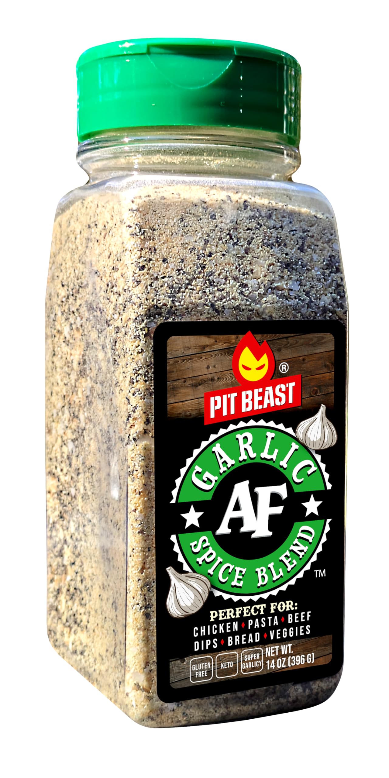 Pit Beast Garlic AF - Garlic, Salt, and Pepper BBQ Rub Seasoning | ALL PURPOSE EXTREME GARLIC FLAVOR SPICE BLEND | Chicken, Past