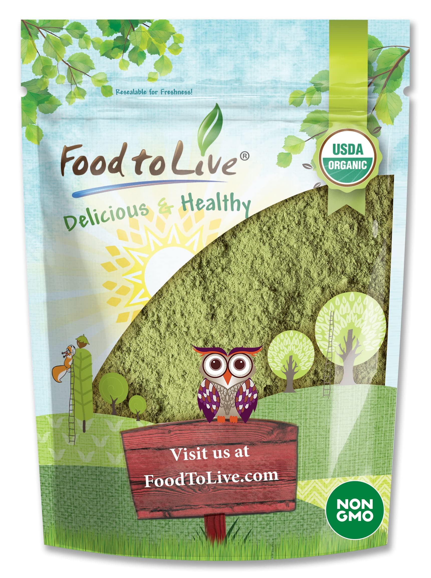 Food to Live Organic Broccoli Powder, 2 Pounds - Non-GMO, Raw, Kosher, 100% Pure, Ground from Whole Vegetables, Vegan Superfood,