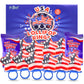 Sweetzo Red, White and Blue Candy Star Suckers - 4th of July Lollipops, Individually Wrapped, Small Size
