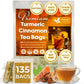 FRESHDRINKUS Turmeric Cinnamon Tea Bags, 100% Natural, Caffeine-Free, 75 Bags