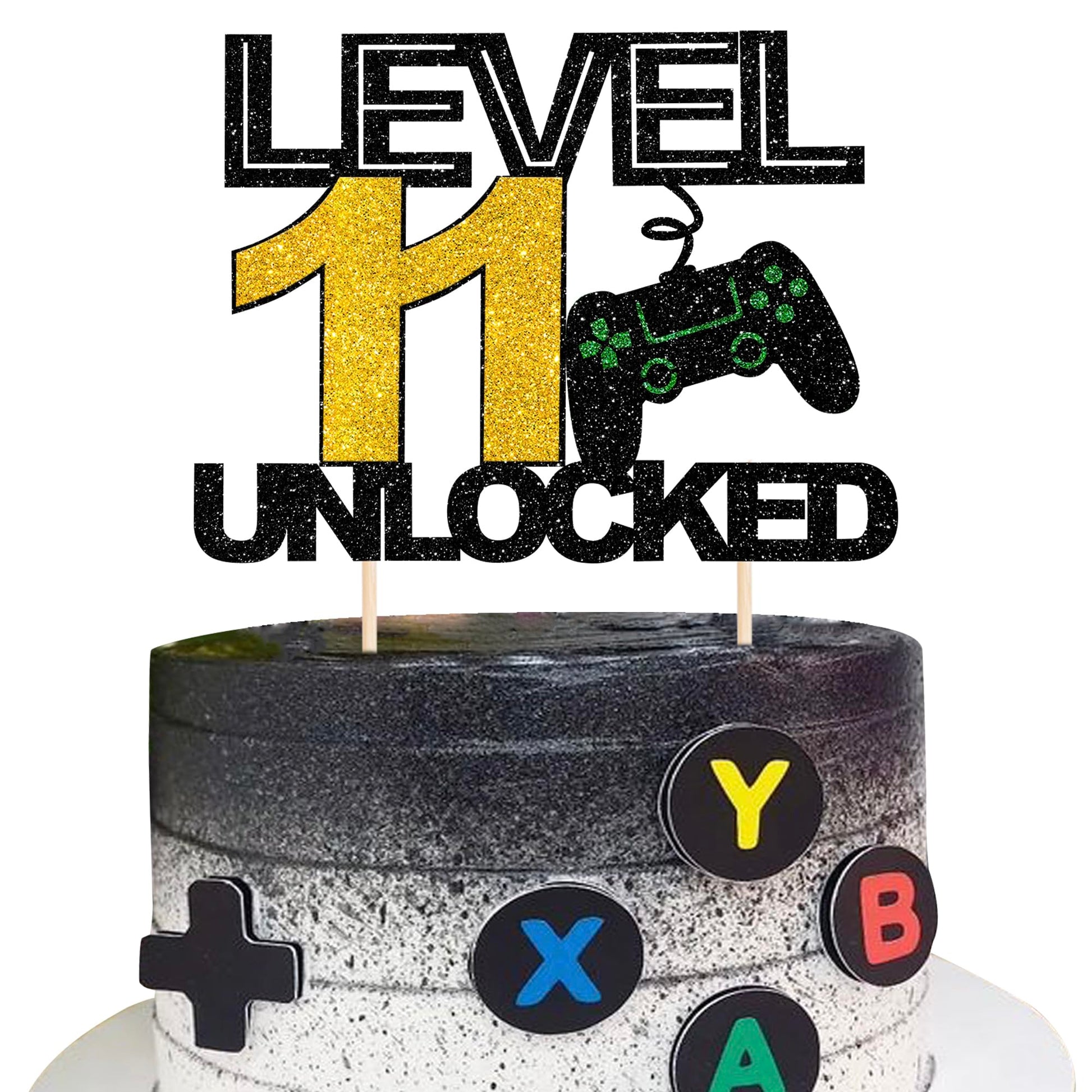 1 Pack 11Th Birthday Video Game Cupcake Toppers Gaming Level Unlocked Game On Controllers Cupcake Picks Game Theme Baby Shower Kids Boys Girls 11Th Birthday Anniversary Party Cupcake Decorations