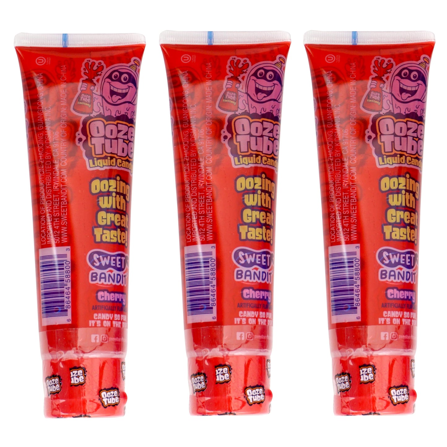 Ooze Tube Liquid Candy Cherry, 4 Ounce Each (Pack of 3)