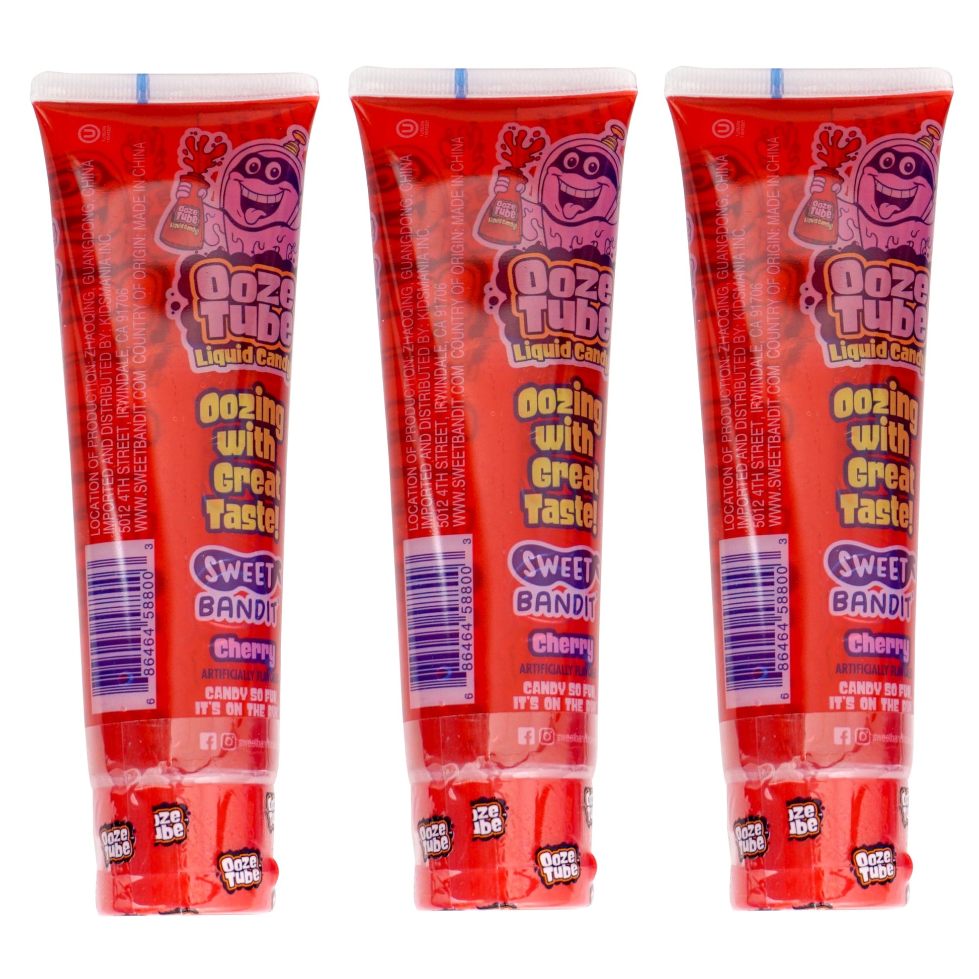 Ooze Tube Liquid Candy Cherry, 4 Ounce Each (Pack of 3)
