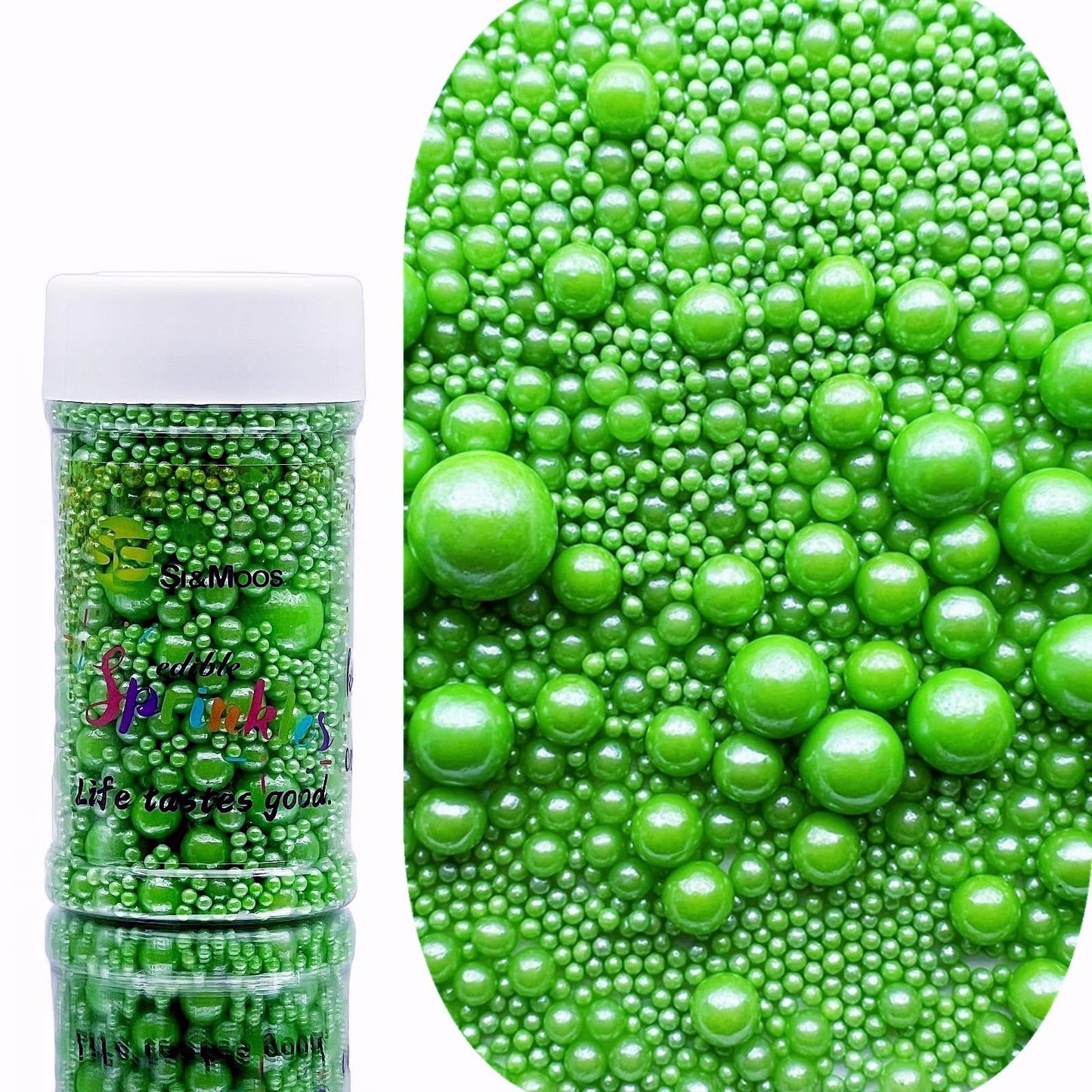 Se Si&Moos Edible Xmas Green Pearl Sprinkles For Cake Decorating Christmas Sprinkles Christmas Cookie Decorations Lime Green Spr