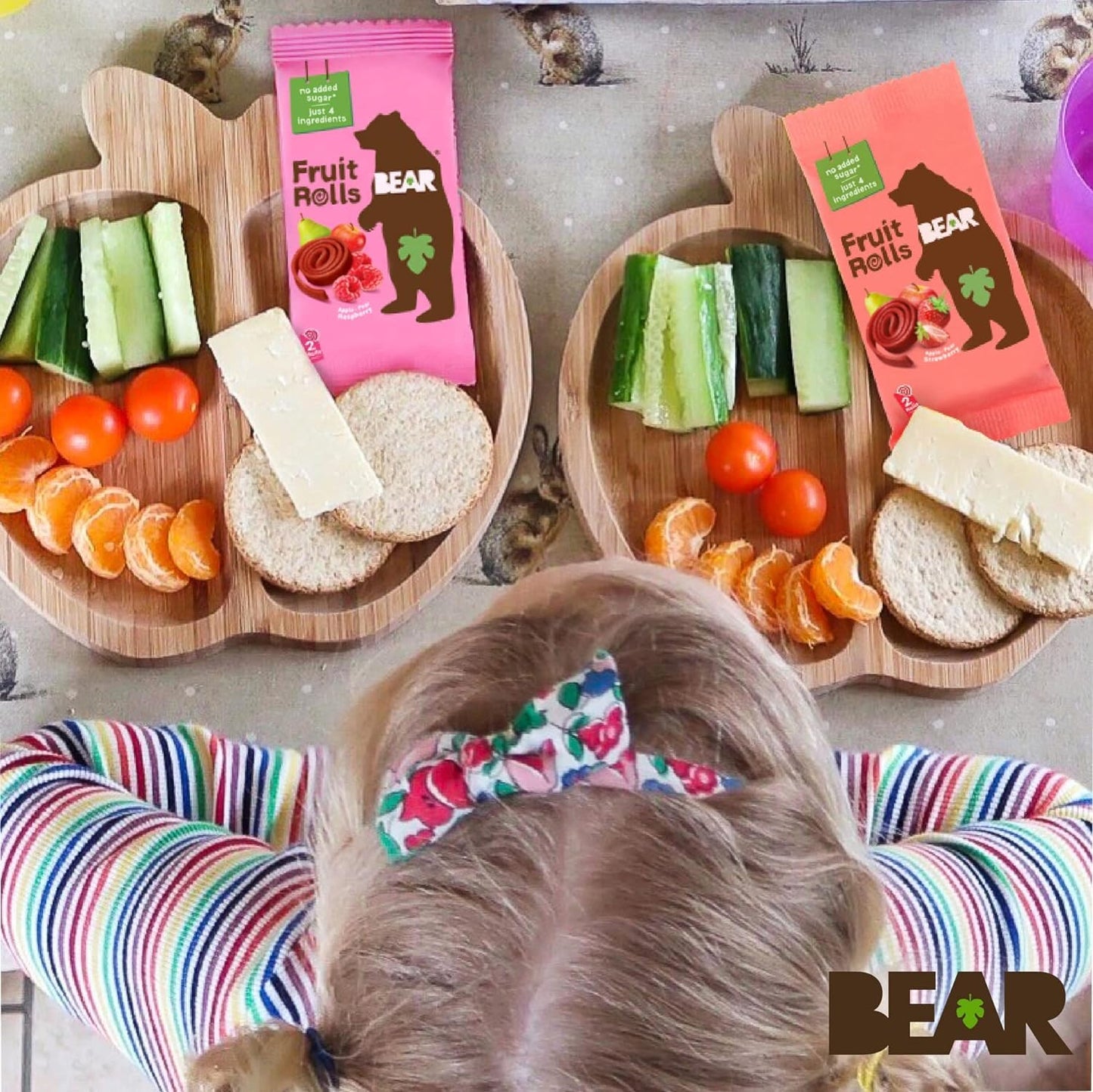 BEAR Real Fruit Snack Rolls - Gluten Free, Vegan, and Non-GMO - Raspberry - 36 Rolls, Healthy School And Lunch Snacks For Kids A
