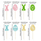 24Pcs Happy Easter Cupcake Toppers Glitter Cute Bunny Egg Cake Decorations Bunny Rabbit Cake Picks For Easter Spring Theme Babys