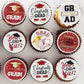 Ephlyn 54Pcs Graduation Cupcake Toppers Wafer Paper Red Grad Caps 1.8cm